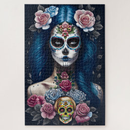 Puzzle Arte de la calavera del azúcar - Mujer en huelga e