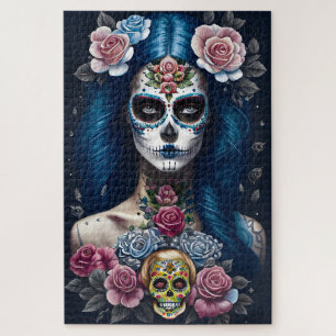 Puzzle Arte de la calavera del azúcar - Mujer en huelga e