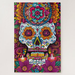 Puzzle Arte de la calavera del azúcar - Vibrantes tradici