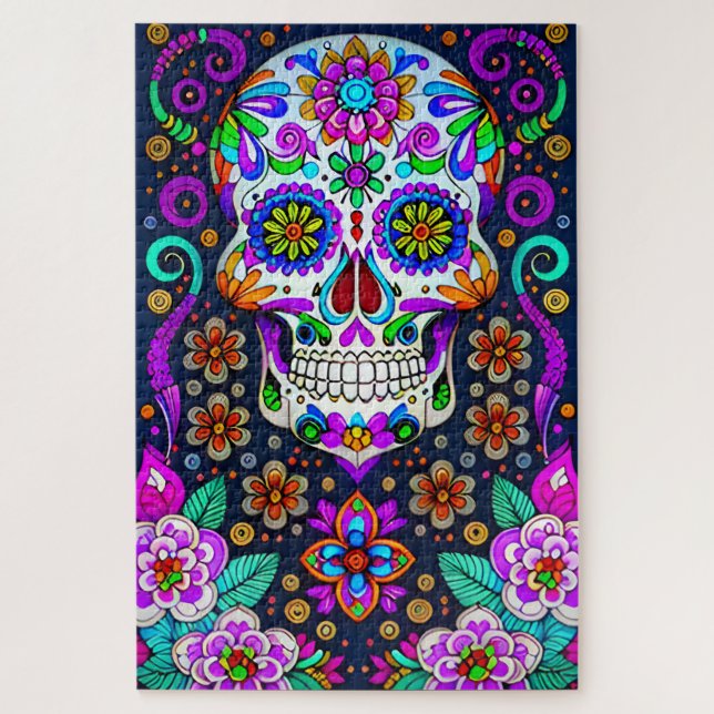 Puzzle Arte de la calavera del azúcar - Vida en muerte (Vertical)