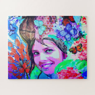 Puzzle Arte de la chica mariposa
