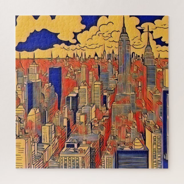 Puzzle Arte de la ciudad de los edificios (Vertical)