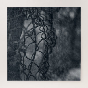 Puzzle arte de la cuadrícula de la cerca metalizado