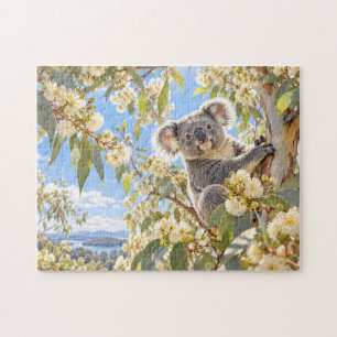 Puzzle Arte de la flor de eucalipto koala naturaleza