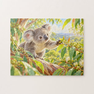 Puzzle Arte de la naturaleza del eucalipto del koala bebé