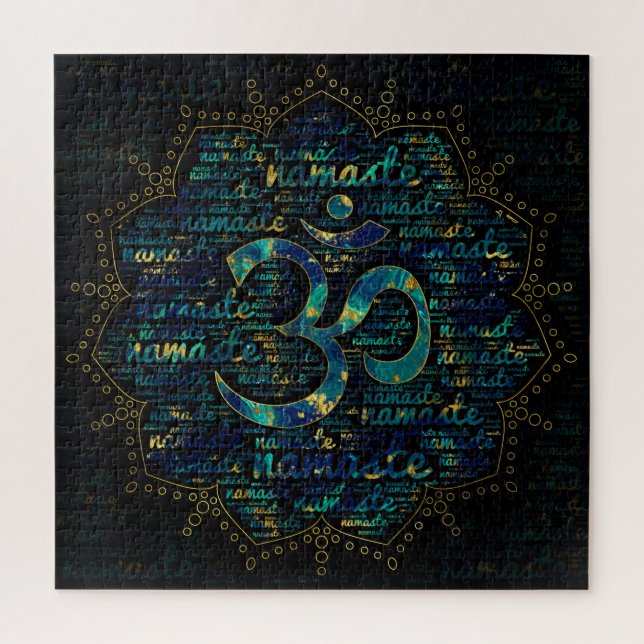 Puzzle Arte de la palabra de Namaste en Lotus con el (Vertical)