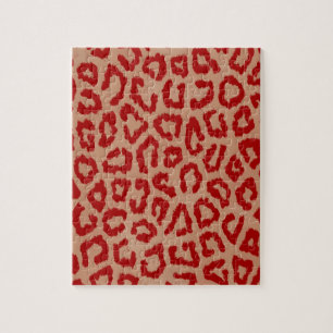 Puzzle Arte de la piel del leopardo rojo