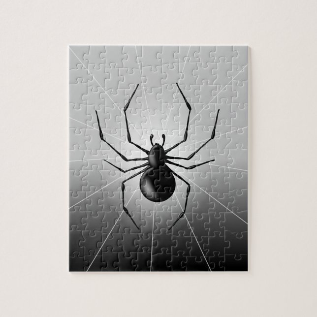 Puzzle Arte de línea de silueta de araña de viuda negra (Vertical)