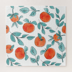 Puzzle arte de línea naranja: patrón sin costuras
