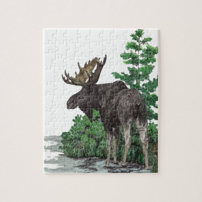 Puzzle Arte de los alces de Bull (Vertical)
