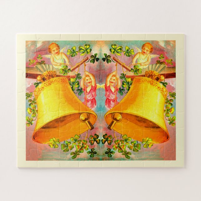 Puzzle Arte de los ángeles haciendo campanas (Horizontal)