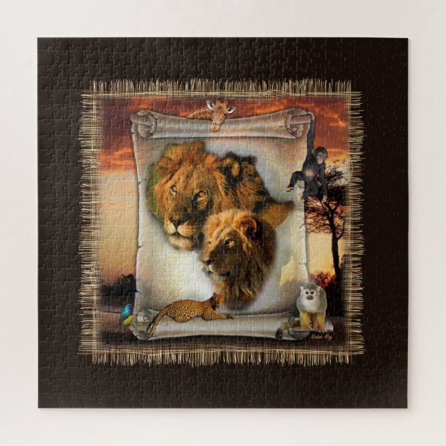 Puzzle Arte de los leones africanos (Vertical)