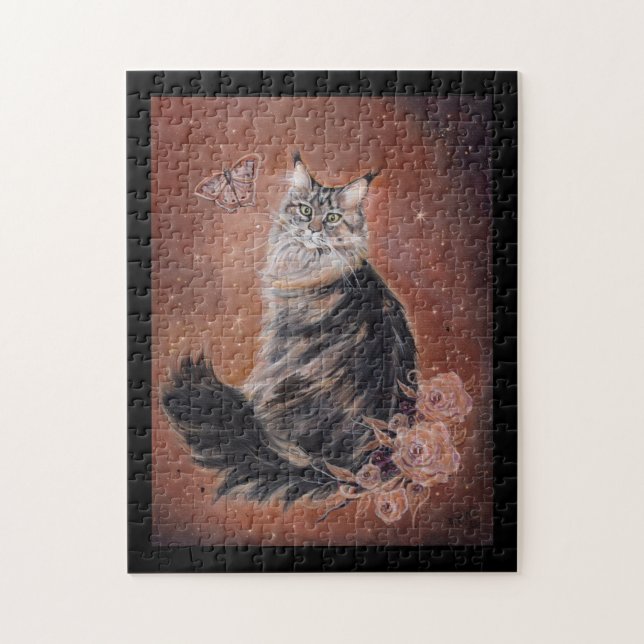 Puzzle Arte de Maine coon cat por Renee Lavoie (Vertical)