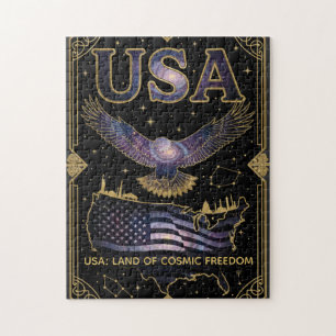 Puzzle Arte de Mapa Celestial Águila USA Cósmica