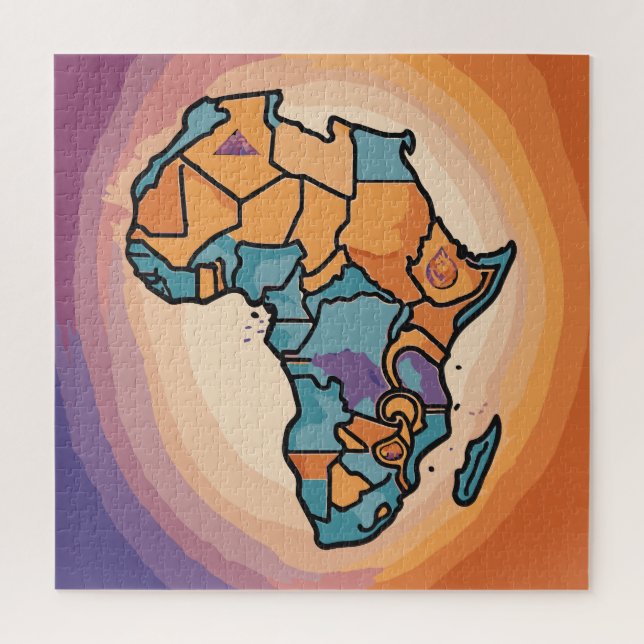 Puzzle Arte de Mapa de África (Vertical)