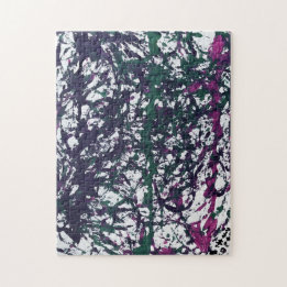Puzzle Arte de mármol púrpura, verde y rosa