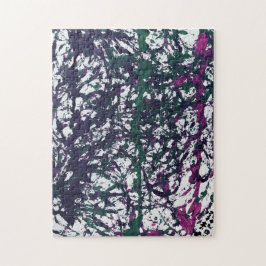 Puzzle Arte de mármol púrpura, verde y rosa