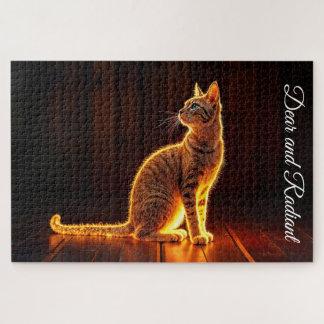 Puzzle Arte de mascotas en la sombra y luz de gatos ilumi