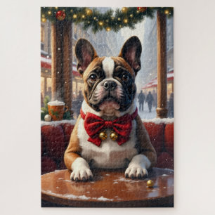 Puzzle Arte de Navidad de Bulldog Francés