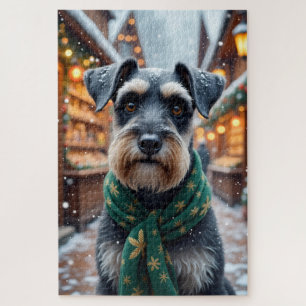 Puzzle Arte de Navidad de Schnauzer