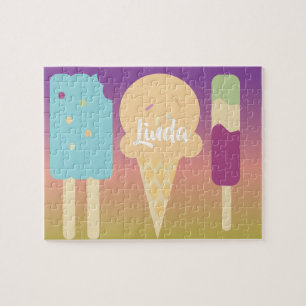Puzzle Arte de niños de helado verano ombre arcoíris colo
