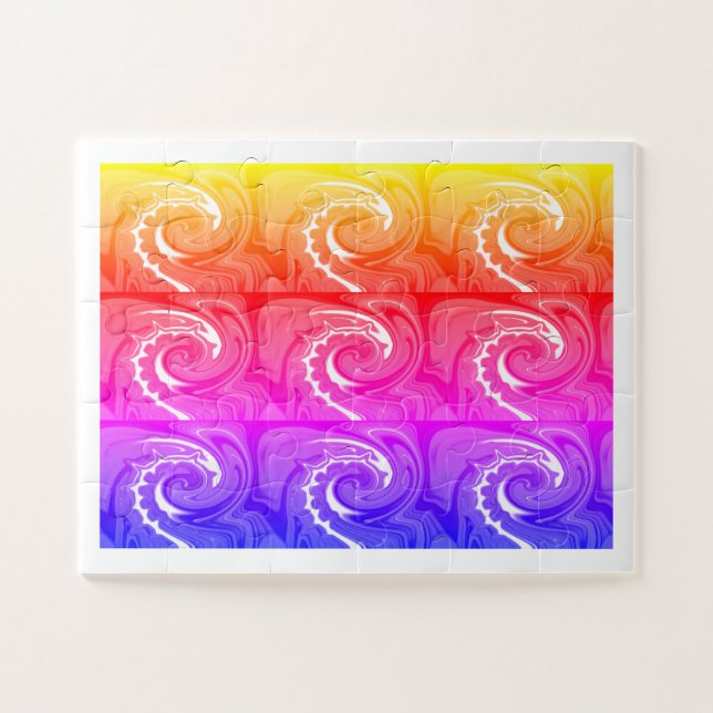 Puzzle Arte de olas de arco iris (Horizontal)
