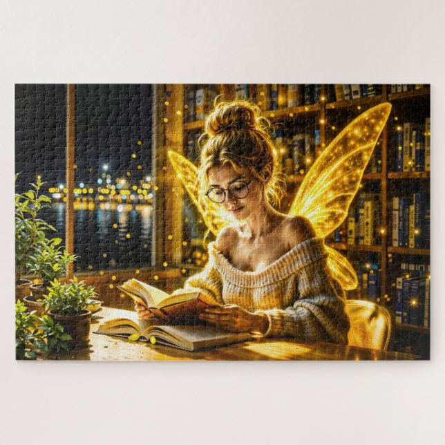 Puzzle Arte de oro de hadas jóvenes iluminadas con oro (Horizontal)