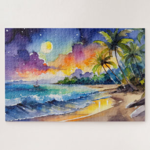 Puzzle arte de paisaje costero tropical