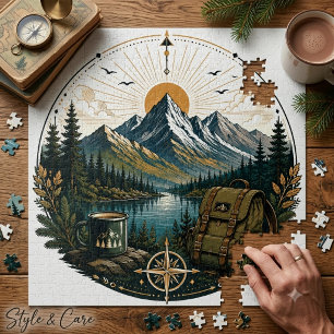 Puzzle Arte de paisaje de aventura en el desierto alpino