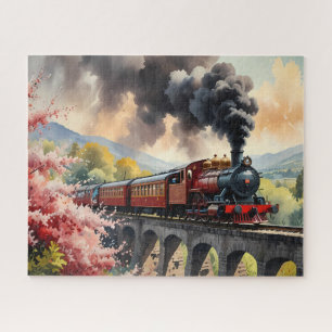 Puzzle Arte de paisaje Sueños de Tren de Vapor
