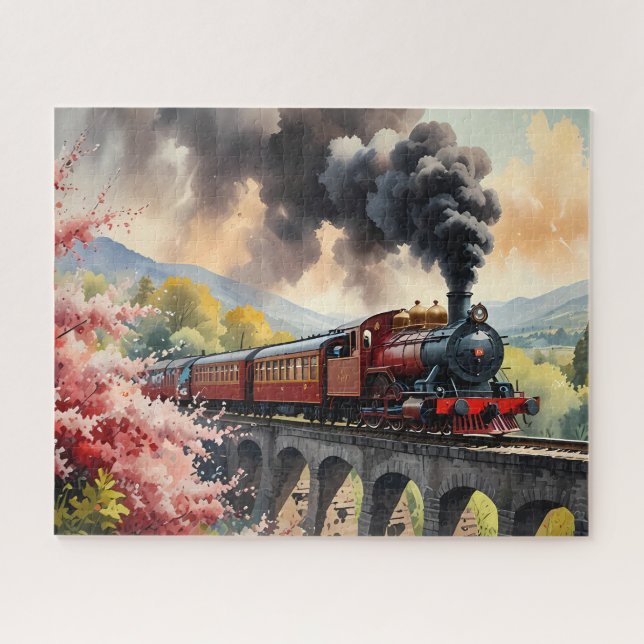 Puzzle Arte de paisaje Sueños de Tren de Vapor (Horizontal)