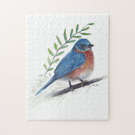 Puzzle Arte de pájaro azul