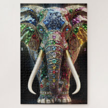 Arte de pared de elefante cromático | El geométric