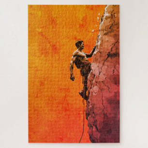 Puzzle Arte de Pared de Escalador de Roca Audaz