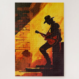 Puzzle Arte de Pared de Guitarrista Vaquero – Música Occi