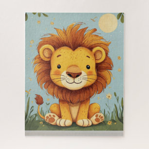 Puzzle Arte de pared de león de dibujos animados para niñ
