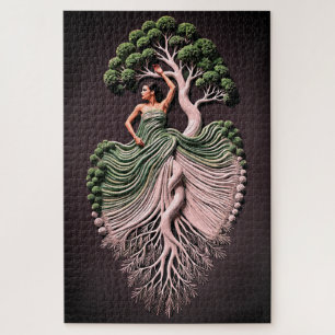 Puzzle Arte de Pared de Mujer del Árbol Elegante – Inspir