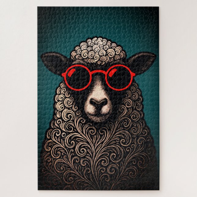 Puzzle Arte de pared de ovejas geniales (Vertical)