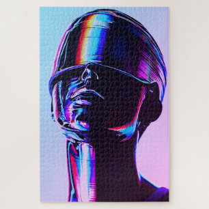 Puzzle Arte de Pared de Retrato Cromado de Arcoíris Futur