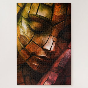 Puzzle Arte de Pared de Rostro Femenino en Mosaico Abstra