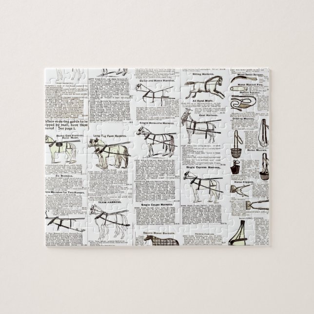 Puzzle Arte de periódicos de publicidad de antigüedades d (Horizontal)