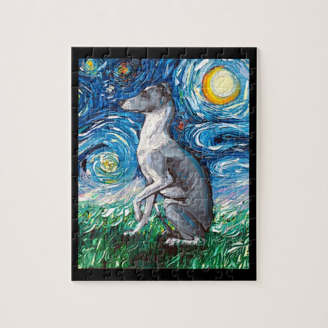 Puzzle Arte de perros con marionetas de la noche Starry d (Vertical)