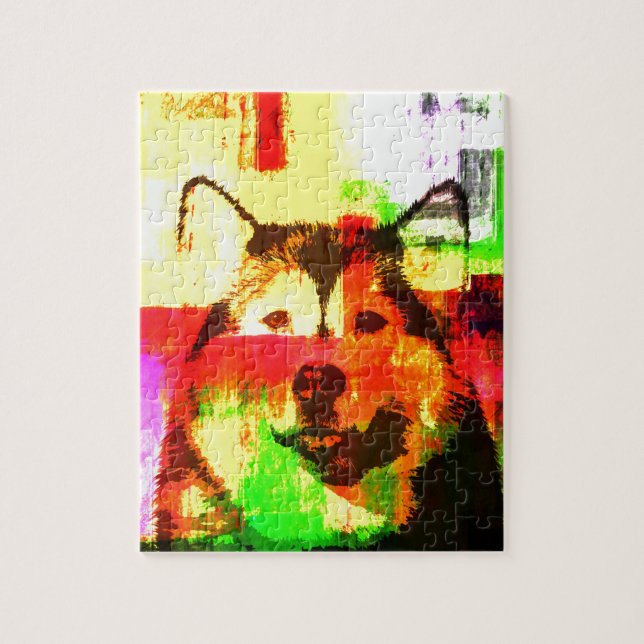 Puzzle Arte de perros Husky Siberiano (Vertical)