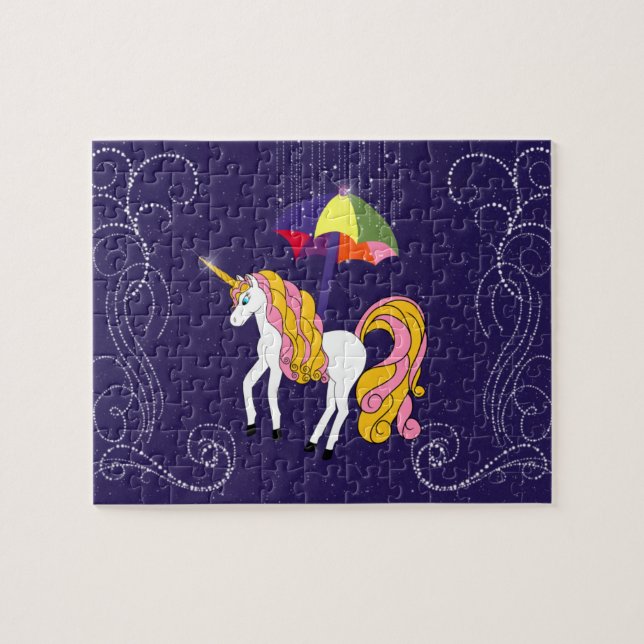Puzzle Arte de Personalizados caprichosos de unicornio y  (Horizontal)