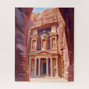 Puzzle Arte de pintura de viaje a Petra Jordania