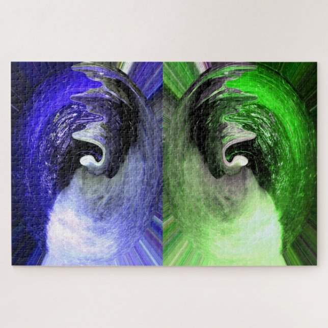 Puzzle Arte de planetas azules y verdes (Horizontal)