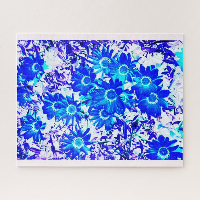 Puzzle arte de poder de flor azul (Horizontal)