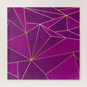 Puzzle Arte de polígono púrpura: fondo geométrico de líne