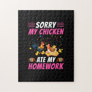 Puzzle Arte de pollo Mi pollo comió mi hogar