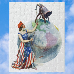 Puzzle Arte de portada de revista patriótica vintage de L